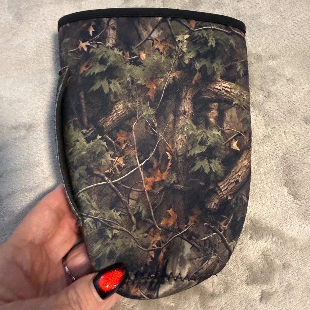 Camo Neoprene Cup Sleeve Insulated‎ Drink Holder Handle Hunting EUC